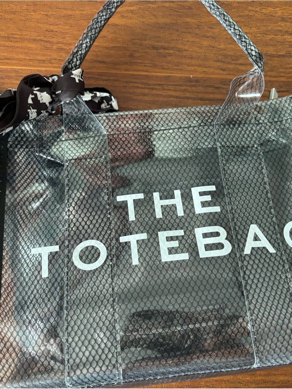 Transparent Black 'The Totebag' Women's Tote Bag